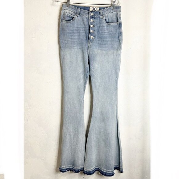 We The Free Denim - We the Free Extreme Flared Bell Button Fly Jeans Womens 30 Light Wash